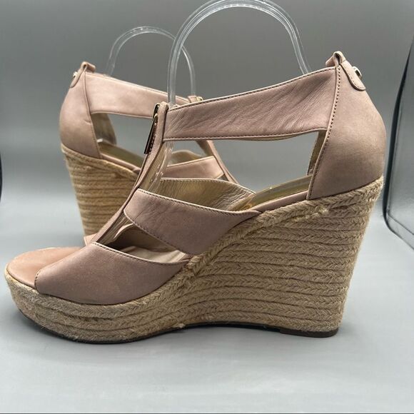 Michael Kors Damita Espadrille Leather Wedge Sandals - Picture 2 of 9